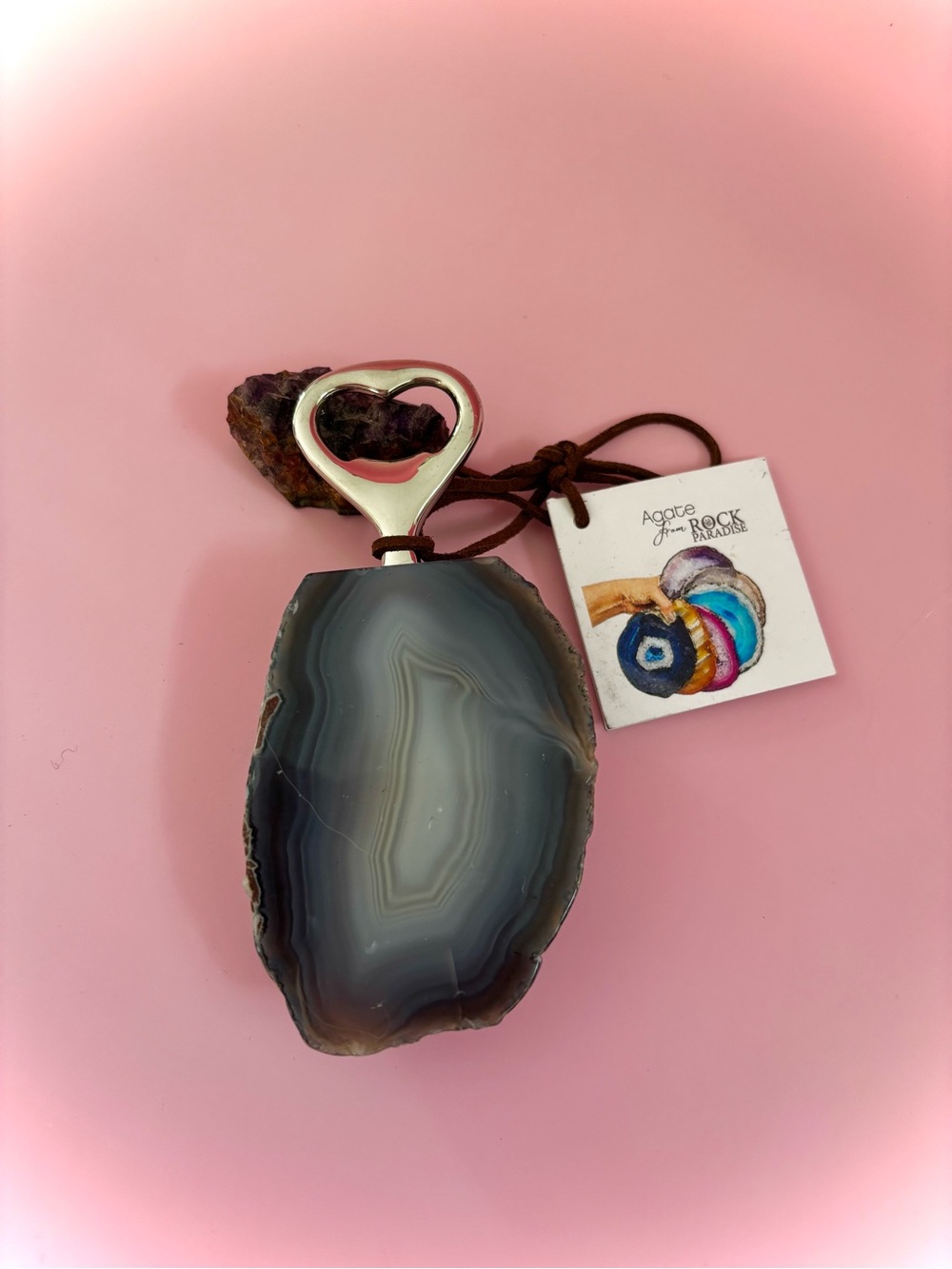 Agate Rock Paradise Deep blue/Gray Agate Bottle Opener